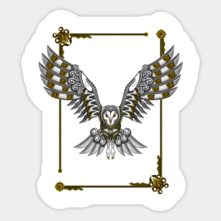 white owl and gold(no background) Sticker